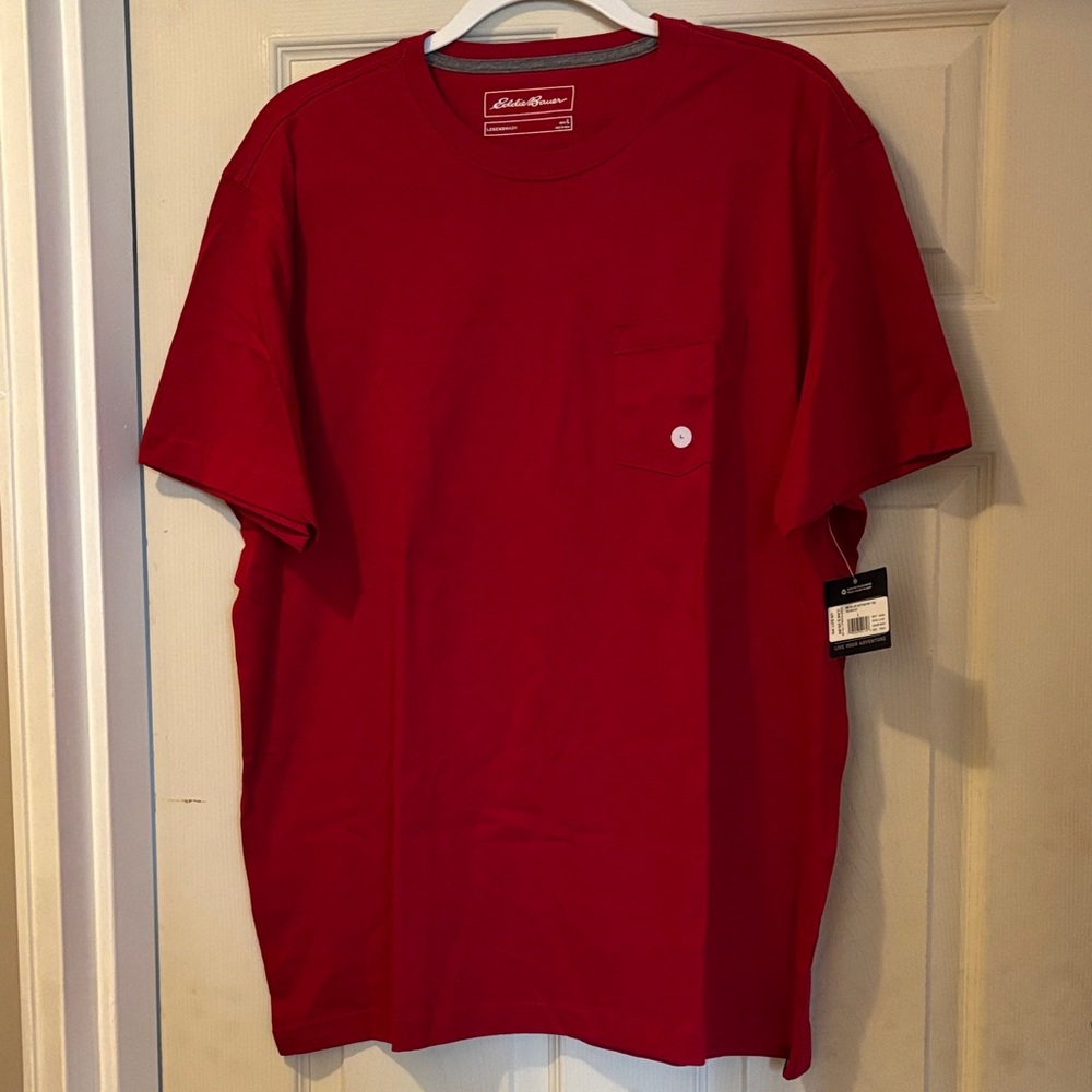 Eddie Bauer Men's Vibrant Red Short Sleeve Tee